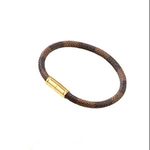 Brown Checkered Leather Bracelet